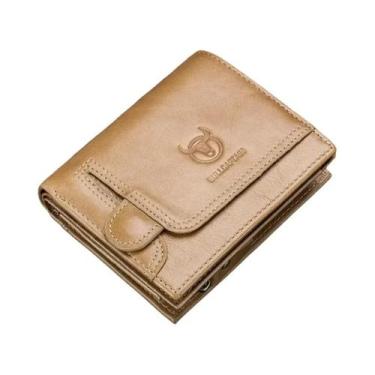 Imagem de Carteira Bifold Masculina Com Bloqueio RFID Em Couro Legítimo, 15 Slot