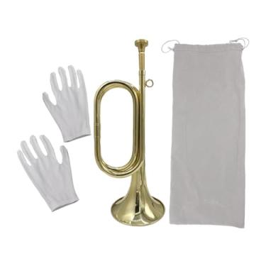 Imagem de JunZheHub de Trompete Mini, Instrumento de de Metal, de Marcha de com Bocal, de de Metal, Profissional Par, Estilo a