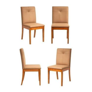 Imagem de Kit 4 Cadeiras Estofadas Tiê Maxx CabeCasa MadeiraOriginals - CabeCasa
