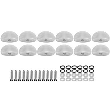 Imagem de LiebeWH 12 Conjuntos de Botões de Cabeça de Máquina de Afinação, Pinos de Afinação de Guitarra de Plástico e Metal para Guitarras Elétricas, Design Elegante e Desempenho Durável (Branco Pérola)