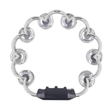 Imagem de LiebeWH Instrumento Musical de Design Floral de Fileira Dupla de Pandeiro, Percussão Manual Durável Em ABS para Crianças, Adultos, Festa e Performance (Prata)