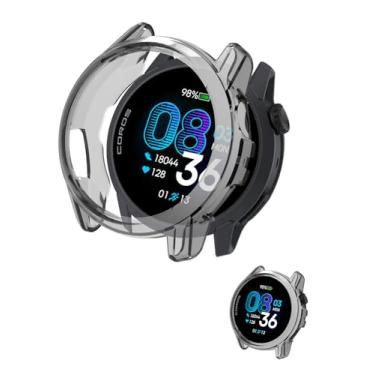 Imagem de Capa para COROS PACE 4, capa NOUKAJU Smartwatch TPU, fácil de instalar, à prova de quedas, macia, capa protetora para smartwatch COROS PACE 4 (transparente-preto)
