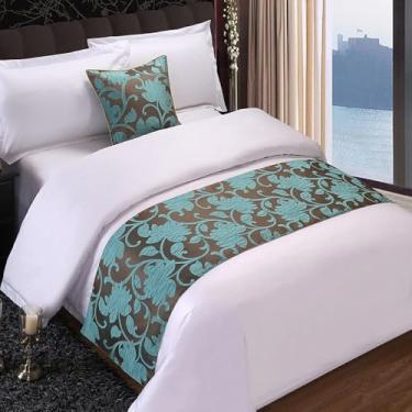 Imagem de HSTANGKY Lenço de cama de hotel qualidade moderna decoração de cama fácil de cuidar, lavável, colchas, proteção, quarto, sem desbotamento, toalha de cama para solteiro, queen king, tamanho verde||50 x