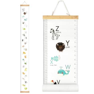 Imagem de Régua de entrega de tabela de altura, régua de parede removível para decoração de tela infantil mede 20 x 200 cm (alfabeto)
