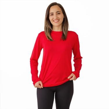 Imagem de Camisa UV Feminina Manga Longa Camiseta Proteção Solar 50+ Térmica Segunda Pele Praia Piscina Bike-Feminino