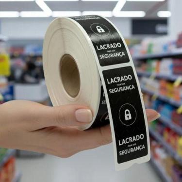 Imagem de Etiqueta Lacre De Segurança Pto 3x7cm Cadeado Delivery 250un Preto Eti