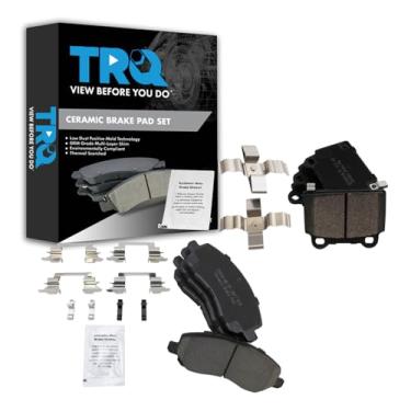Imagem de TRQ Pastilhas de freio cerâmicas dianteiras e traseiras compatíveis com Mitsubishi Lancer 2008-2015