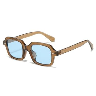 Imagem de Óculos de Sol UV400 - Jelly Color Punk Rivets para Homens e Mulheres, Esportes ao Ar Livre, Corrida, Ciclismo, Azul Chá