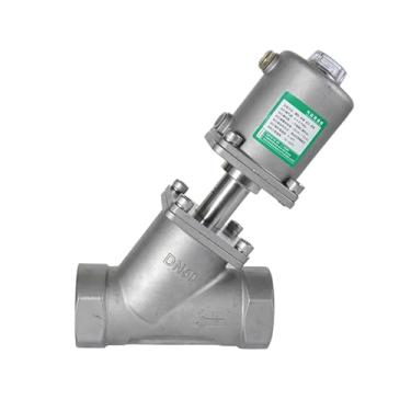 Imagem de Válvula de assento pneumática de aço inoxidável DN50 normalmente fechada/aberta válvulas de assento angulares do atuador pneumático 16 bar para óleo a gás a vapor (CLOSED_SINGLE)