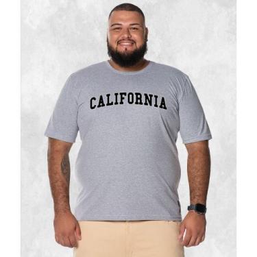 Imagem de Camiseta Algodão Unissex Plus Size Californ Hils, Cinza, G4