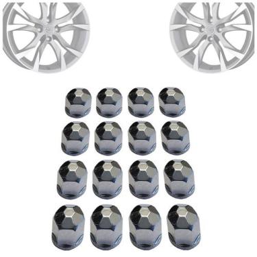 Imagem de Jogo Capa de Parafuso Roda Hexa 17mm Cromado Universal com 16 Unidades
