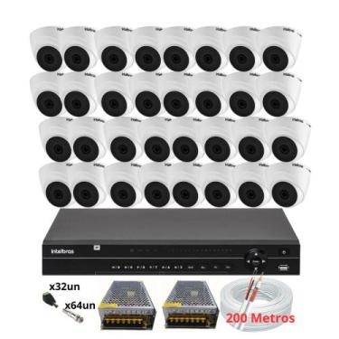 Imagem de Kit 32 Câmeras Intelbras 1120d G7 Dvr Intelbras Mhdx 32 Canais