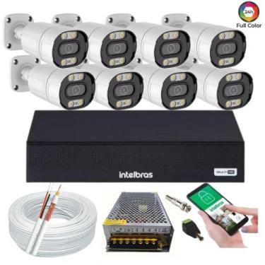 Imagem de Kit Dvr Intelbras 8 Canais H.265 8 Câmeras Full Hd Imagem Colorida a n
