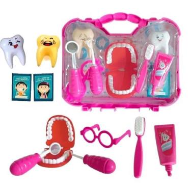 Imagem de Brinquedo Maleta Dentista Médico Infantil Grande Acessórios Profissão 