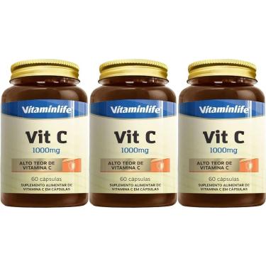 Imagem de Kit 3X Vit C 1000mg - 60 Cápsulas - VitaminLife-Masculino