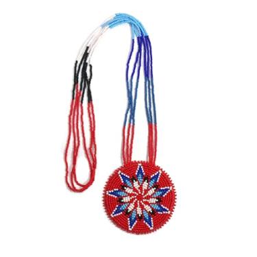 Imagem de Colar de medalhão feito à mão, estilo nativo americano, tribal, semente étnica com contas em camadas, nº 1, Free size, Vidro, Sem Pedra Preciosa