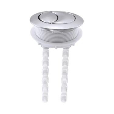 Imagem de KiBcsLic Botão de descarga dupla para caixa acoplada de vaso sanitário, compatível com furos de cerâmica de 50 mm, válvula de água redonda eletrogalvanizada,