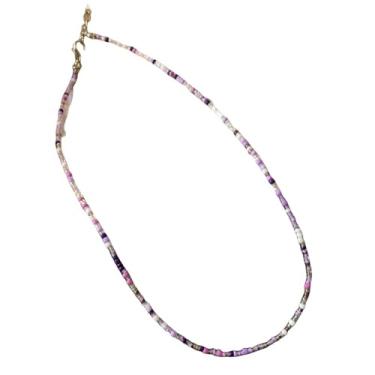 Imagem de TINCOLIA Colar colorido feito à mão com contas étnicas, gargantilha, corrente boêmia com joias