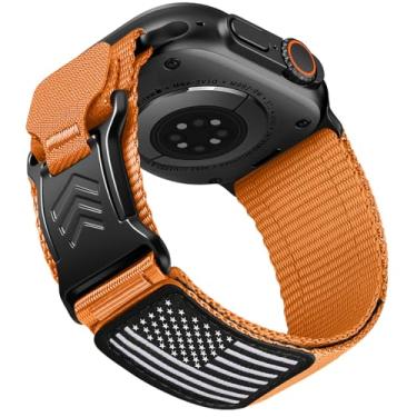 Imagem de Pulseira masculina magnética de nylon resistente para Apple Watch Ultra 3 2 1 de 49 mm, 46 mm, 45 mm e 44 mm para Apple Watch SE 3, 2nd 1, séries 10, 9, 8, 7, 6, 5, 4