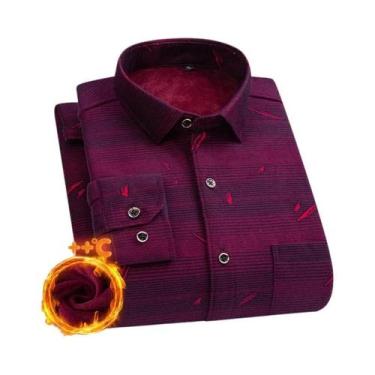 Imagem de Camisa Masculina plus Size De Manga Longa Quente E Grossa 7XL 8XL, Fle