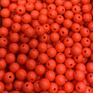 Imagem de Bola Lisa 8mm Leitosa Com Furo 100g Laranja