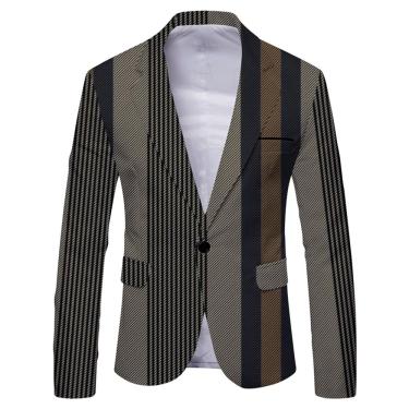 Imagem de Homens Terno Jaqueta Slim Fit Lapela Moda Masculina Blazer Retro Cavalheiro Homens Tendência Terno Casual Festa Banquete Baile, Xel-09, XL