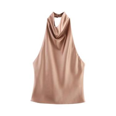 Imagem de Top Feminino Sexy Com Decote Halter E Costas Descobertas, Moda De Rua 