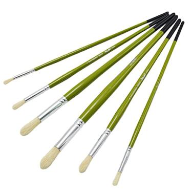 Imagem de Conjunto de 6 peças, crina redonda, conjunto de canetas de tinta a óleo com ponta de pincel, materiais de arte para desenho, materiais de arte