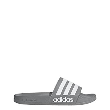 Imagem de adidas Adilette Chinelos de banho masculinos, Cinza/branco/cinza, 4