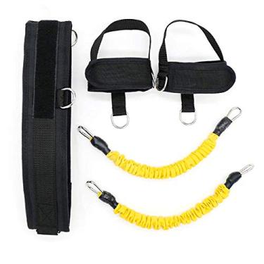 Imagem de Equipamento de treinamento de basquete de látex, corda de tração elástica para treinamento de força muscular das pernas, modelador de corpo, casa, academia, treino, verde, (Amarela)