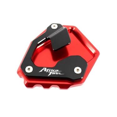 Imagem de Anti-derrapante Para crf1000l crf 1000l áfrica twin abs dct 2016 2017 2018 2019 cnc kickstand pé suporte lateral almofada de extensão(Red Africa Twin)