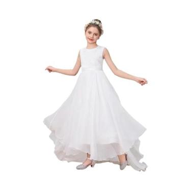 Imagem de Vestido Branco Elegante Para Damas De Honra Em Festas, Casamentos, For