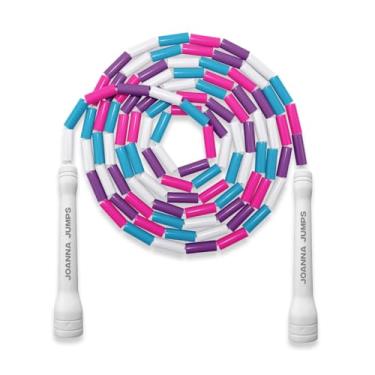 Imagem de Corda de pular segmentada para fitness e exercícios – Cordas de salto ajustáveis com alças de plástico – Corda de pular sem emaranhados para crossfit, academia, cardio e treinamento de resistência