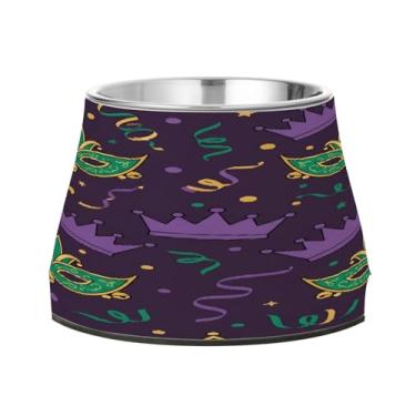 Imagem de CEBUGI Tigelas de aço inoxidável para cães e gatos, resistentes à ferrugem, removíveis, para animais de estimação elevadas, antiderrapantes para alimentação de cães e gatos, elementos de carnaval