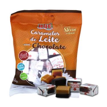 Imagem de Caramelo de leite diet duo com chocolate pacote 100g hué - unitario