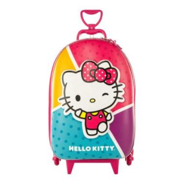 Imagem de Mochila de Rodinhas Hello Kitty Escolar Infantil 3D Meninas, Vermelho