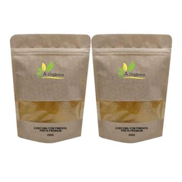 Imagem de Kit 2 Cúrcuma Com Pimenta Preta em Pó Premium 250g - A Organica