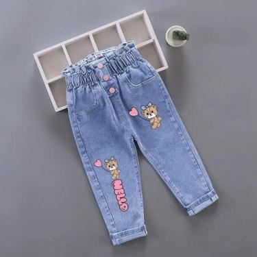 Imagem de Calças Jeans De Inverno Com Pelúcia Para Bebês Meninas E Crianças Pequ
