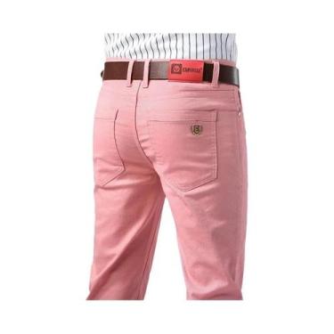 Imagem de Calças Jeans Coloridas De Denim Elástico Para Homens, Ajuste Slim, Ama
