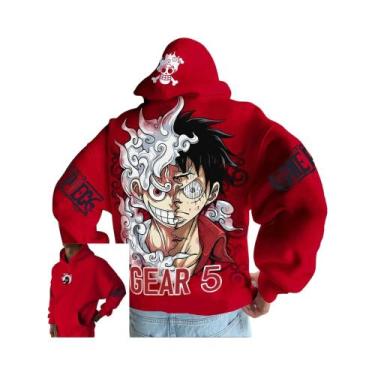 Imagem de Moletom Masculino Luffy Gear 5 Nika Anime Streetwear Casual Pullover D