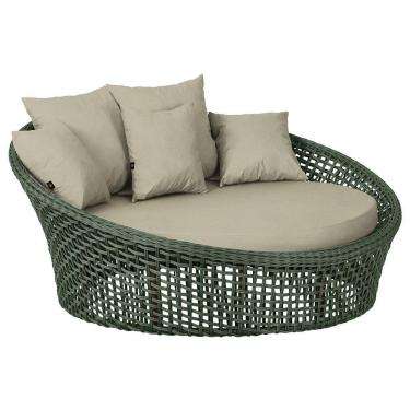 Imagem de Chaise Hungria Pintura Marrom Corda Náutica E7 Trama Verde