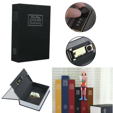 Imagem de Cofre metal camuflado livro senha porta joias dinheiro decorativo pequ