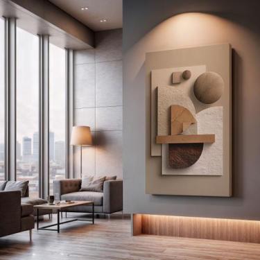 Imagem de Quadros Decorativos Escultura Minimal 40x60 Moderno Luxo Sala Quarto E