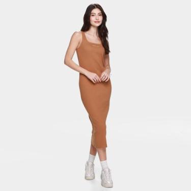 Imagem de Vestido Colcci Canelado Casual Feminino, Marrom, EP