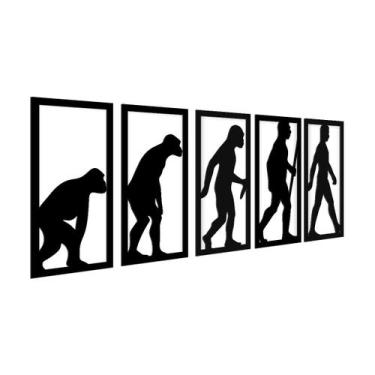 Imagem de Quadro alto relevo evolução humana para sala quarto - Decoraset