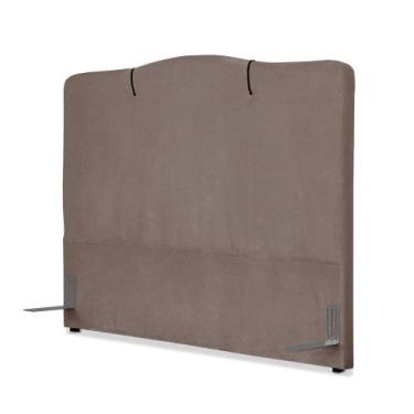 Imagem de Cabeceira de Cama Box Viúva 128 cm Moscou Inspire House Suede Veludo M