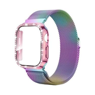 Imagem de Pulseira De Diamante Com Fecho Milanesa Para Apple Watch Compatível Co