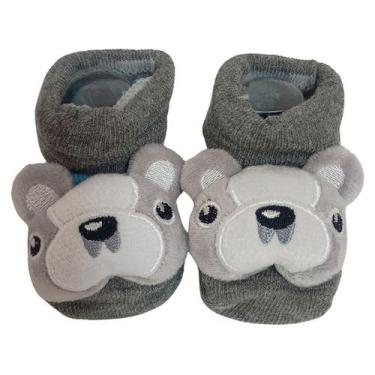 Imagem de Meia Antiderrapante Para Bebê 3D Bichinhos Menino - Plin Baby, Bulldog