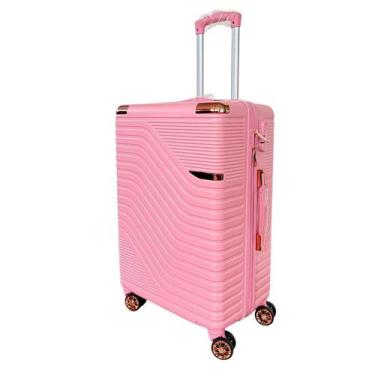 Imagem de Mala Bordo 12kg ABS Rígida Expansível Rosa com Rodinhas 360 - MODELO2R