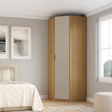 Imagem de Guarda Roupa Modular 1 Porta Canto 45º Altezza Clean Belmax, Freijó/Of